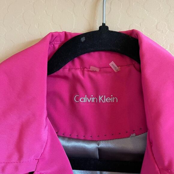 Calvin Klein Raspberry Pink Trench Coat - Picture 8 of 9